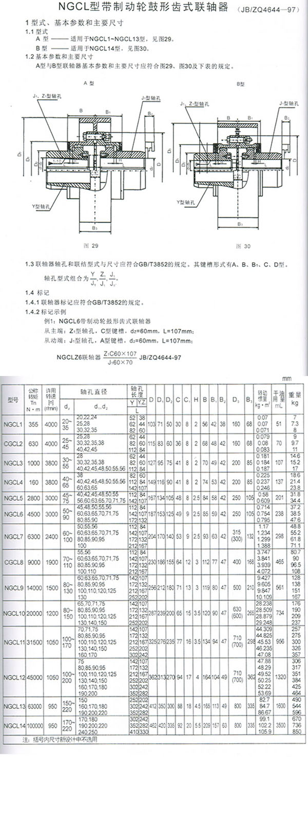 NGCL型帶制動輪鼓形齒式聯軸器